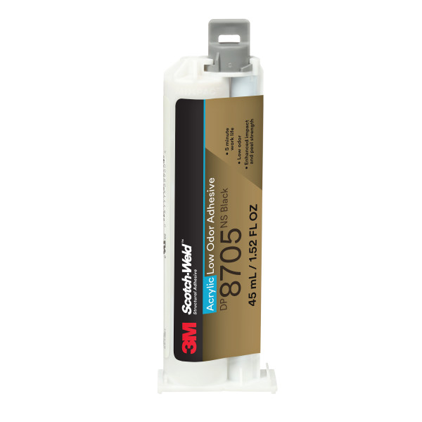 1Iuy3Qb8oiTM2wfBmkdh6tJ-HnX6cYp3d 3M Scotch-Weld geurarme acrylaatlijm patroon 10:1 DP8705NS, 45ml, zwart